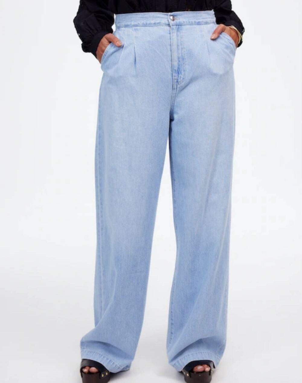 NWT Madewell Jeans Women's 33 Curvy Harlow Wide Leg Trouser Airy Denim Soft